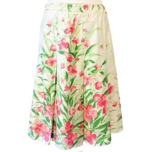 Vintage Jones New York Signature Midi Skirt‎ Size 10 Floral A-Line Fully Lined